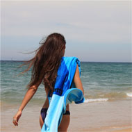 Strandhanddoek Blauw Vertty Logo