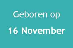 Geboren op 16 November Verjaardag Beroemdheden Logo