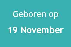 Geboren op 19 November Verjaardag Beroemdheden Logo