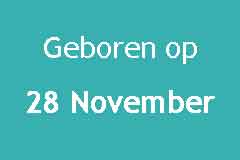 Geboren 28 November Verjaardag Beroemdheden Logo