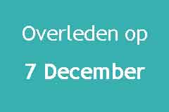 Beroemdheden Overleden 7 December  Logo