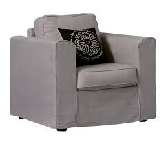 Grijze Fauteuil met losse kussens Grijs  Logo