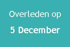 Beroemdheden Overleden 5 December Logo Beroemdheden Overleden 5 December Logo
